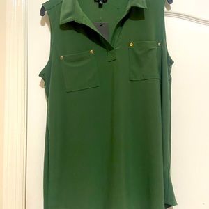 Olive green sleeveless top